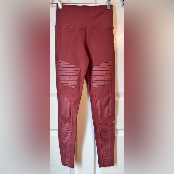 ALO Yoga High Waist Moto Legging- Earth & Earth Glossy/ Size Small - Picture 2 of 6